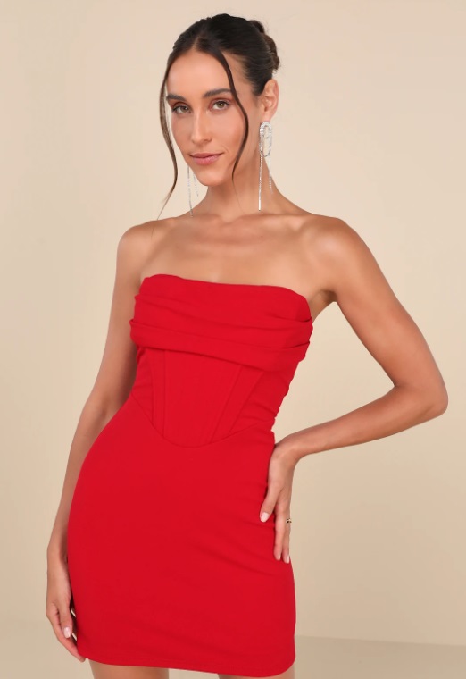 Strapless Red Dresses