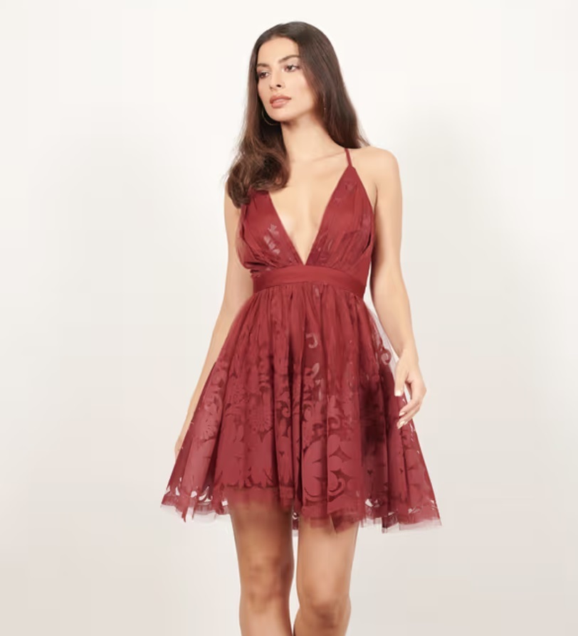 lace red dress